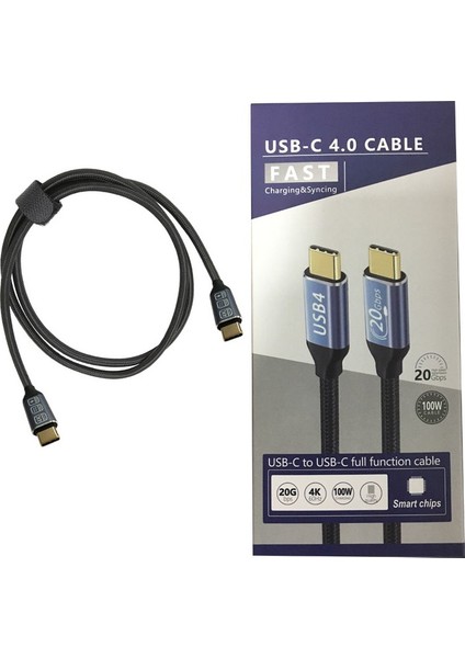 Type-C To Type-C Kablo 20GB 4K 100W Type-C Full Fonksiyon Kablo 2 Metre
