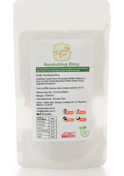 Kurutulmuş Elma 50 gr
