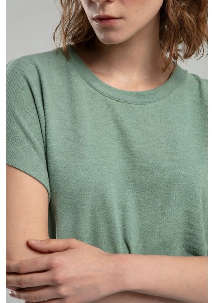 Bisiklet Yaka Triko Kadın T-Shirt 00019 modelleri