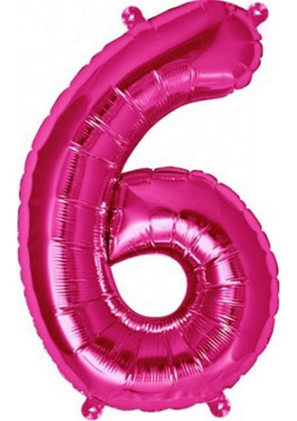 - 16 Inç 6rakamı Folyo Balon Pembe 40 cm 11