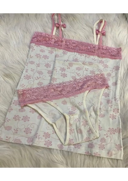 Pembe Çizgili Çamaşır Takım
