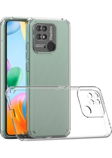 Redmi 10A Uyumlu Şeffaf Silikon Kılıf - Kamera Korumalı Esnek Tam Koruma Kapak