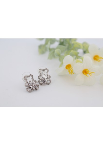 Ayıcık Model Zirkon Taşlı Silver Küpe fiyatları