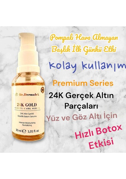 24k Altın Parçacıklı Premium Series Hızlı Botox Etkisi Cilt Bakım Serum 30 ml