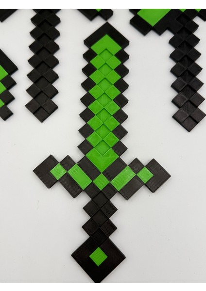 Minecraft 4'lü ( Balta - Kılıç - Ok - Kürek ) LEGO Hediyelik Yeşil