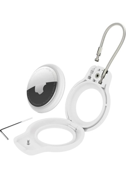 Buff Tagsafe Rope Steel Taşınabilir Anahtarlık Airtag Kılıf White