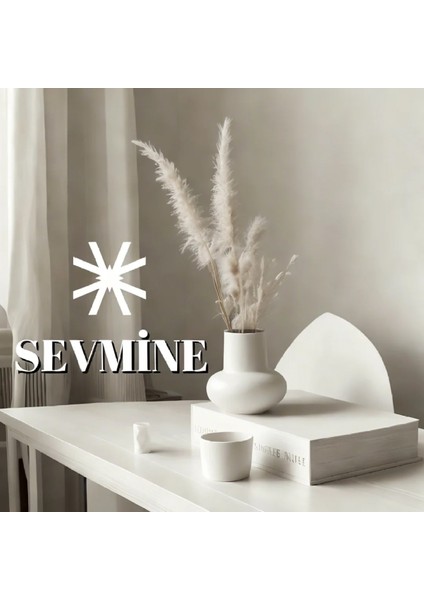 Beyaz Dekoratif Beton Lal Vazo - 15 cm | Modern ve Şık Minimal Tasarım