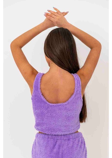 Welsoft Çift Taraflı Polar Yumuşak Kumaş Atlet Crop Body