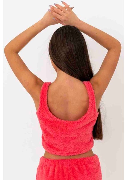 Welsoft Çift Taraflı Polar Yumuşak Kumaş Atlet Crop Body
