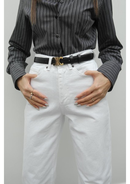 Beyaz Kuzmina Straight Jean indirimleri