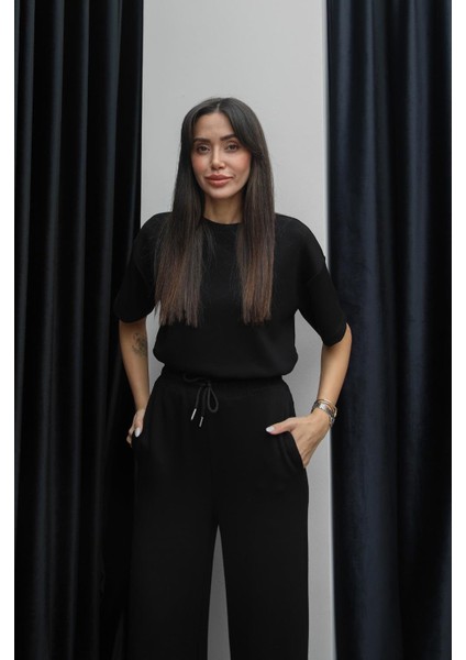 Siyah Darcy Modal Eşofman Takım