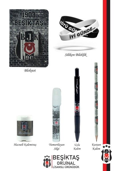 Orijinal Lisanslı Kalem Bileklik Bloknot Silgi Hediyelik Set