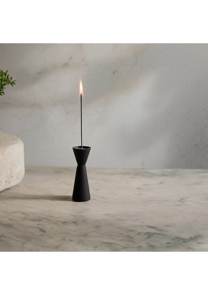 Minimalist Siyah Iskandinav Tarzı Tütsülük ve Dekoratif Beton Mumluk 10 cm