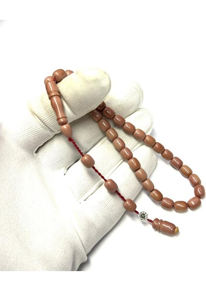 Şükrü Baba Usta Işi Sistemli Kapsül Model 6-8mm Sıkma Kehribar Tesbih