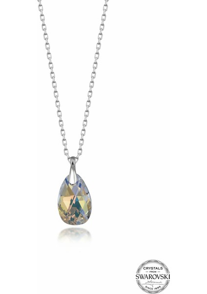 Swr Crystal 16 mm Damla Kadın Gümüş Kolye