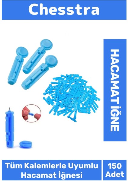 Özel Tüm Kalemlerle Uyumlu Şeker Parmak Delme Profesyonel Hacamat Kalem Iğnesi 150 Adet