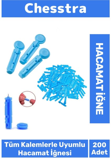 Özel Tüm Kalemlerle Uyumlu Şeker Parmak Delme Profesyonel Hacamat Kalem Iğnesi 200 Adet