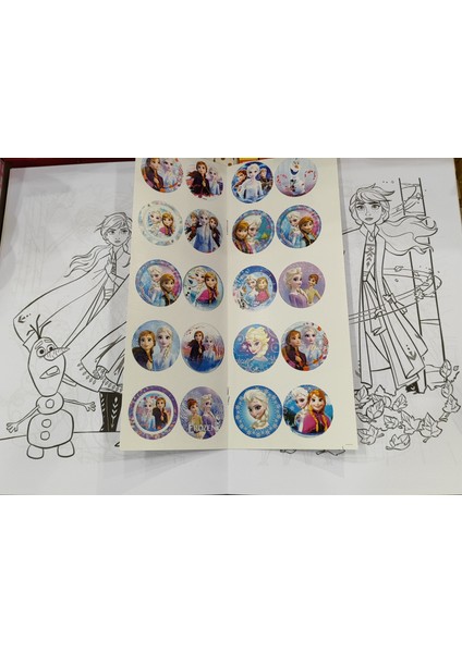 4 Adet Stickerli Boyama Kitabı (Frozen,labubu,capybara,unicorn Figürlü)