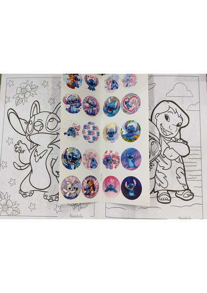 4 Adet Stickerli Boyama Kitabı (Frozen,labubu,stitch,toca Boca Figürlü)