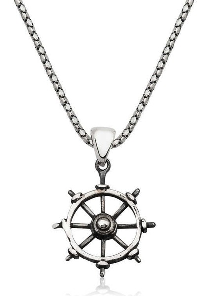 Gümüş Gemi Dümeni Kolye