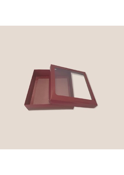 Renkli Asetat Pencereli Karton Kutu 100 Adet 20X20X5