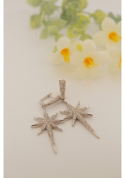 Zirkon Taşlı Silver Kuzey Yıldızı Küpe modelleri