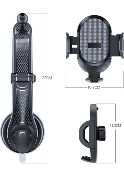Buffer® Güçlü Vantuzlu Araç Içi Konsol Üstü Telefon Tutucu Aparat