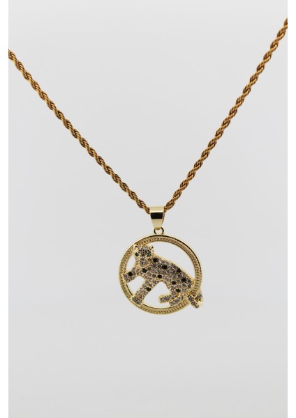 Kaplan Model Gold Çelik Kolye