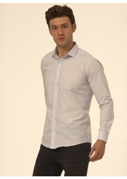 Slim Fit Klasik Yaka Düz Mavi - Buz Erkek Gömlek GM1007100515 indirimleri