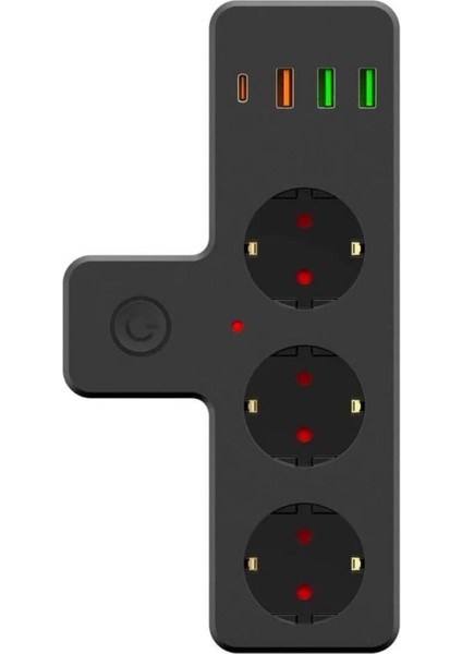Buffer® Termal Akım Korumalı 3 Adet Soket,3 Adet USB ve 1 Adet Type-C Girişli 20W Priz Model 3397 modelleri