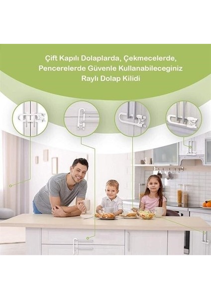 BUFFER® Bebek Çocuk Çekmece ve Dolap Koruma Raylı Güvenlik Sistemi Emniyet Kilidi fırsatları