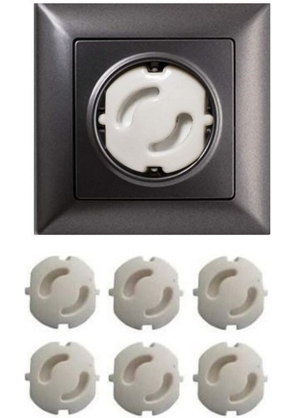 Buffer® Bebek Çocuk Priz Koruma Kapağı (6 Adet) Çocuk Güvenliği, Priz Muhafazası, Priz Kapatıcı