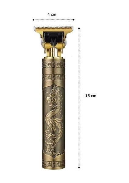 Buffer® Vintage Görünümlü Güçlü 4 Farklı Başlıklı USB Şarjlı Manuel Tıraş Makinası