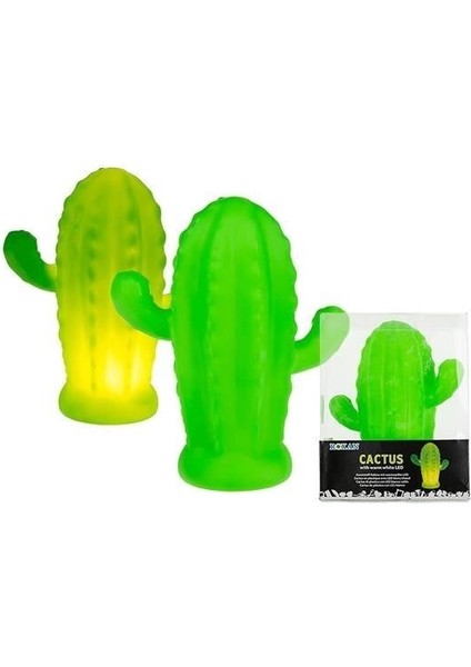 BUFFER® Pilli Silikon Led Işıklı Sevimli Kaktüs Gece Lambası Aydınlatması
