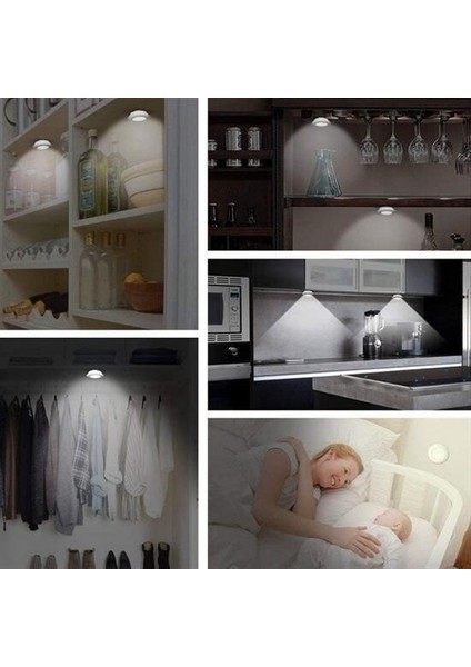 Buffer® 3lü Uzaktan Kumandalı Pilli Yapışkanlı Kablosuz LED Spot Lambalar
