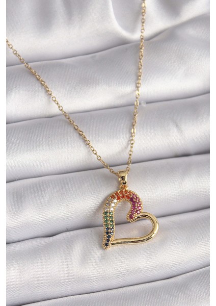 316L Çelik Gold Renk Zincir Zirkon Taşlı Yusufçuk Model Kadın Kolye