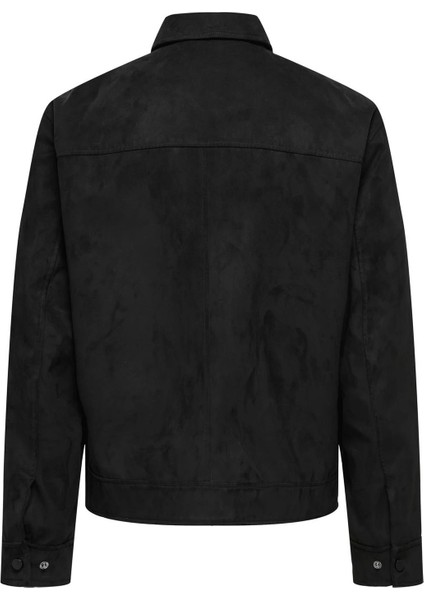 Normal Siyah Erkek Ceket Onsyukı Fake Suede Jacket Otw fırsatları