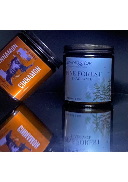 Pine Forest: Çam Ormanı Kokulu Ahşap Fitilli Amber Cam Kavanoz Büyük Mum Doğal Vegan Soya Wa x Mumu fiyatları