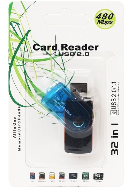 USB 2.0 Çoklu 32IN1 Sd/mmc Kart Okuyucu (4738)