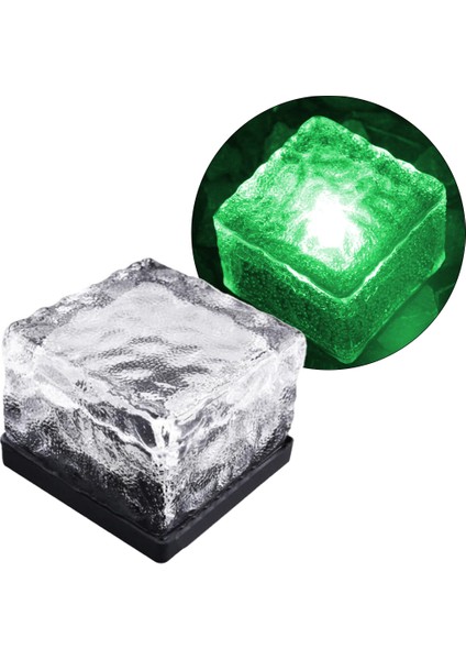 Solar Ledli Yeşil Tuğla Görünümlü Bahçe Dekorasyon Aydınlatma