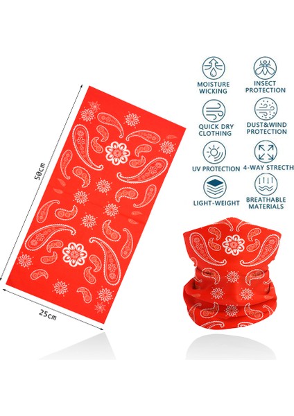 Kırmızı Bandana Yüz Maskesi Bisiklet Yürüyüş Koşu Yoga Saç Bandanaları Kadınlar Erkekler Için Kafa Bandı Soğutma Boyunluk Örtü Balaclava (Yurt Dışından) modelleri