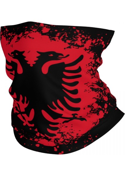 Özel Retro Arnavutluk Bayrağı Bandana Boyunluk Yürüyüş Bisiklet Erkekler Kadınlar Sarma Eşarp Arnavut Kartalı Balaclava Isıtıcı (Yurt Dışından)