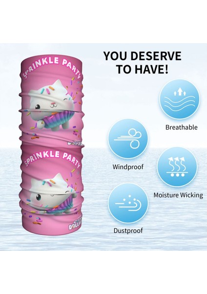 Gabbys Dollhouse Gabby Cats Bandana Boyunluk Yürüyüş Koşu Erkekler Kadınlar Sarma Atkı Cakey Kedi Balaclava Isıtıcı (Yurt Dışından)