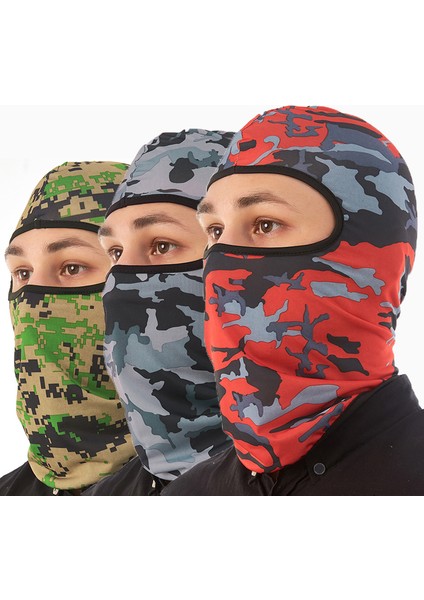 Kamuflaj Balaclava Tam Yüz Bisiklet Maskesi Hızlı Kuruyan Açık Hava Yol Bisikleti Kaskı Atkılar Astar Şapkalar Mtb Bisiklet Uv Korumalı Şapka (Yurt Dışından)