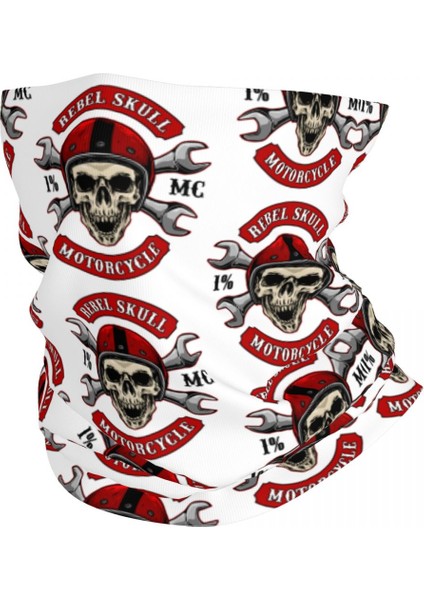 Özel Rock Kafatası Rockabilly Bikers Retro Rockers Kış Kafa Bandı Boyun Isıtıcı Erkek Kadın Yürüyüş Tüpü Eşarp Yüz Bandanası Boyunluk (Yurt Dışından)
