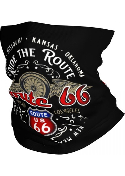 Özel Ride The Route 66 Bandana Boyunluk Yüz Atkısı Örtüsü Biker Motosiklet Cruise America Otoyol Kafa Bandı Tüp Balaklava (Yurt Dışından) fiyatları