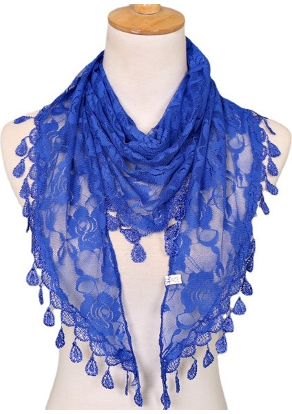 Yeni Kadın Dantel Monokrom Kore Üçgen Eşarplar 140X48CM Moda Boş Şal Düz Gül Üçgen Eşarp (Yurt Dışından) fiyatları