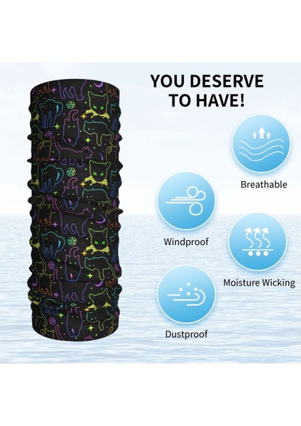 Özel Komik Karikatür Cadılar Bayramı Cadılık Siyah Kedi Bandana Boyun Isıtıcısı Erkek Kadın Kış Yürüyüş Kayak Atkısı Boyunluk Yüz Örtüsü (Yurt Dışından) fırsatları