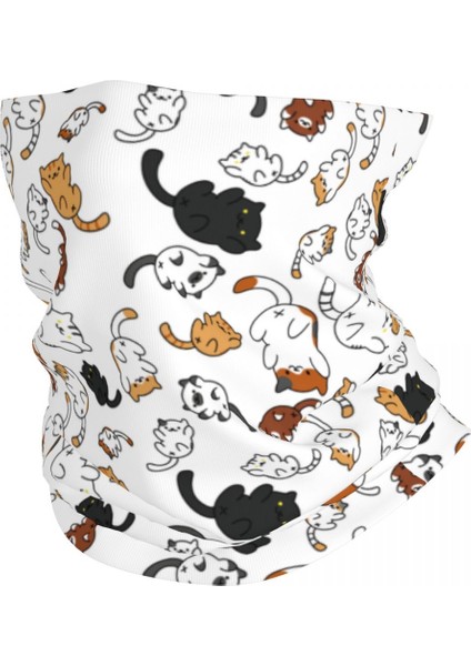 Özel Komik Karikatür Cadılar Bayramı Cadılık Siyah Kedi Bandana Boyun Isıtıcısı Erkek Kadın Kış Yürüyüş Kayak Atkısı Boyunluk Yüz Örtüsü (Yurt Dışından)