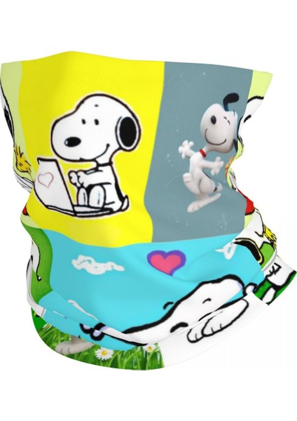 Özel Sevimli Karikatür Snoopy Kış Kafa Bandı Boyun Isıtıcı Kadın Erkek Kayak Kamp Tüp Atkı Yüz Bandanası Boyunluk (Yurt Dışından)